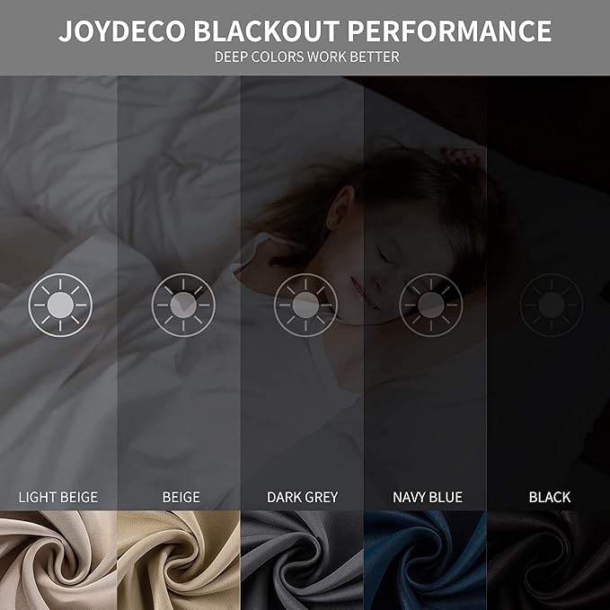 Joydeco White Curtains 90 Inches Long 1 Panel, Thermal Insulated Long Curtains& - Image 6