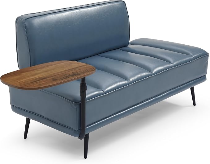 Leather loveseat Sofa, Modern Faux Leather Bedroom Bench - Image 5