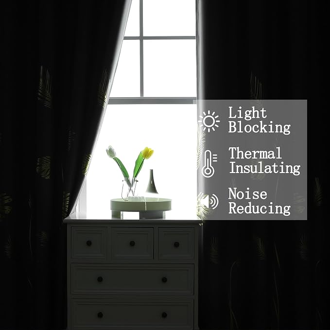 Grey Blackout Curtains for Bedroom 90 Inches Long, Room Darkening Grommet - Image 6