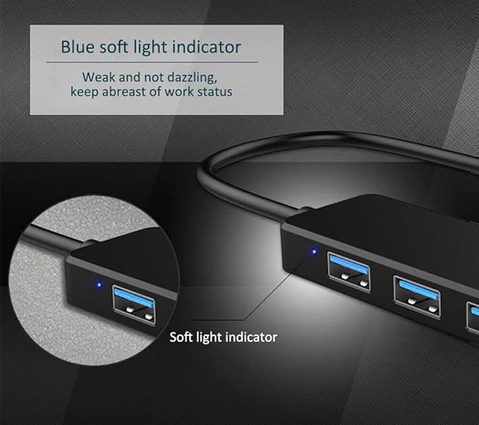 USB 3.0 Hub, VIENON 4-Port USB Hub USB Splitter USB Expander for Laptop, Xbox, Flash Drive, HDD, Console, Printer, Camera,Keyborad, Mouse(Not for Charging)