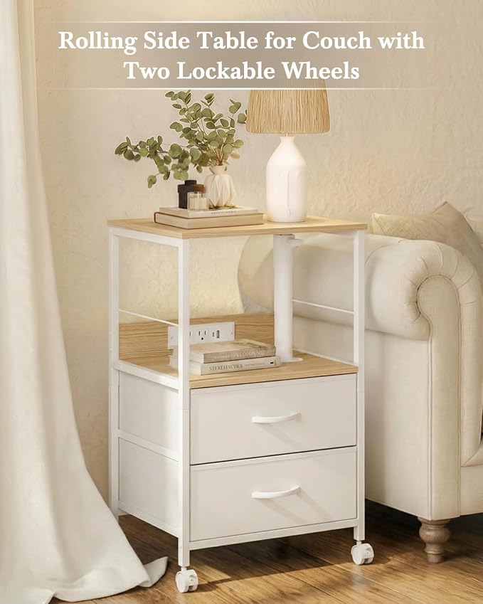 Faesun Swivel Lift Top Nightstand - Image 8