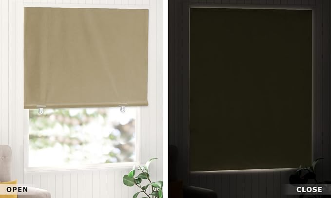 LazBlinds 100% Blackout Roller Shades, Thermal Insulated UV Protection Privacy - Image 7