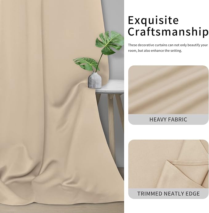 Easy-Going Thermal Grommet Blackout Curtains, 2 Panels 34x84 in, Noise Reduction - Image 5