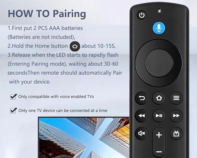New Replacement Voice Remote for Stick 4K TV, forTV 3rdGen, forTV Stick/ 4K Max/ 3rd Gen/ 2nd Gen, Lite, Cube (1stGen & 3ndGen), for TV (3rd Gen, Pendant Design)