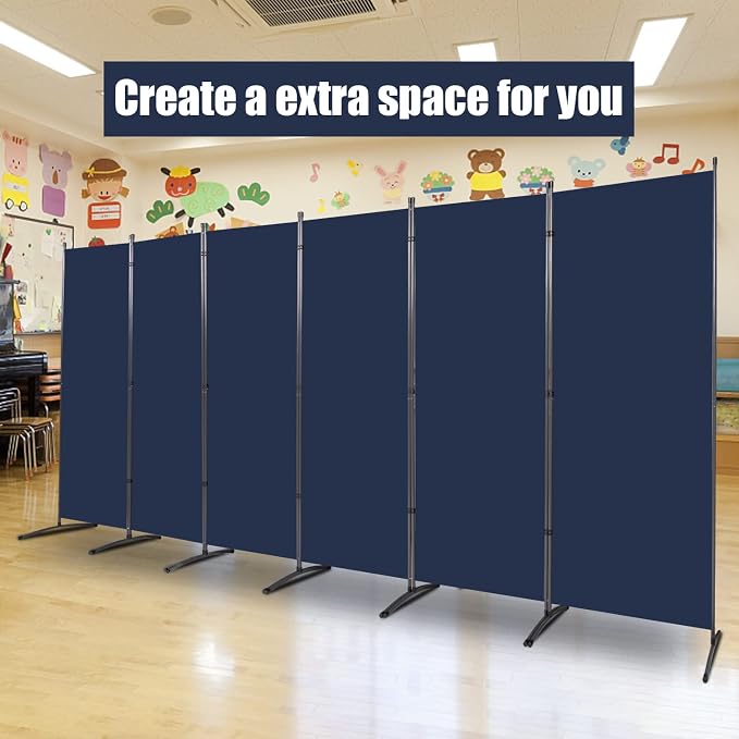 6 Panel Folding Room Divider, Sturdy Frame Freestanding Wall Divider | - Image 5