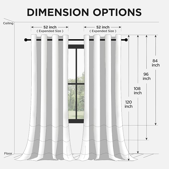 Joydeco Blackout Curtains 108 Inch Long 2 Panels Set, Room Darkening Thermal - Image 9