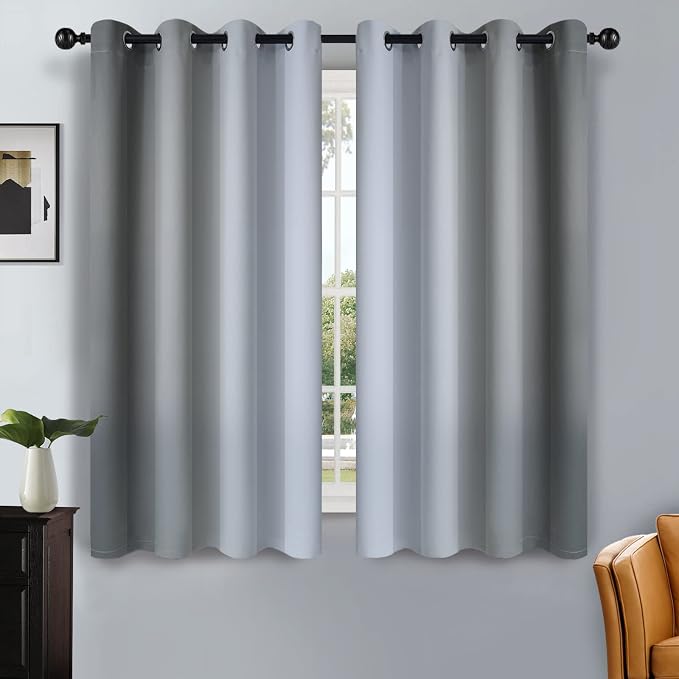 SimpleHome Ombre Grey to Grey White Curtains by SimpleHome