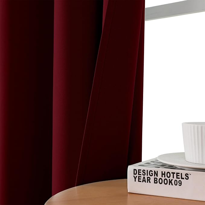 CUCRAF Custom Burgundy Red Blackout Curtains 1 Panel Set, Thermal Insulated - Image 7