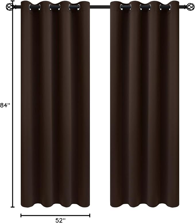 COSVIYA Grommet Room Darkening Brown Curtains 84 inch Long - Image 8