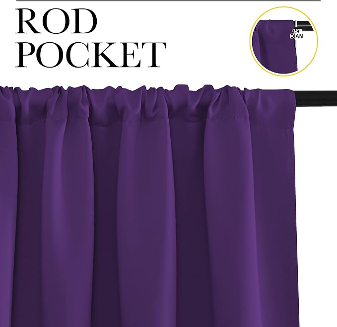 NICETOWN RV Blackout Curtains for Camper Windows, Royal Purple, Short Blackout - Image 2