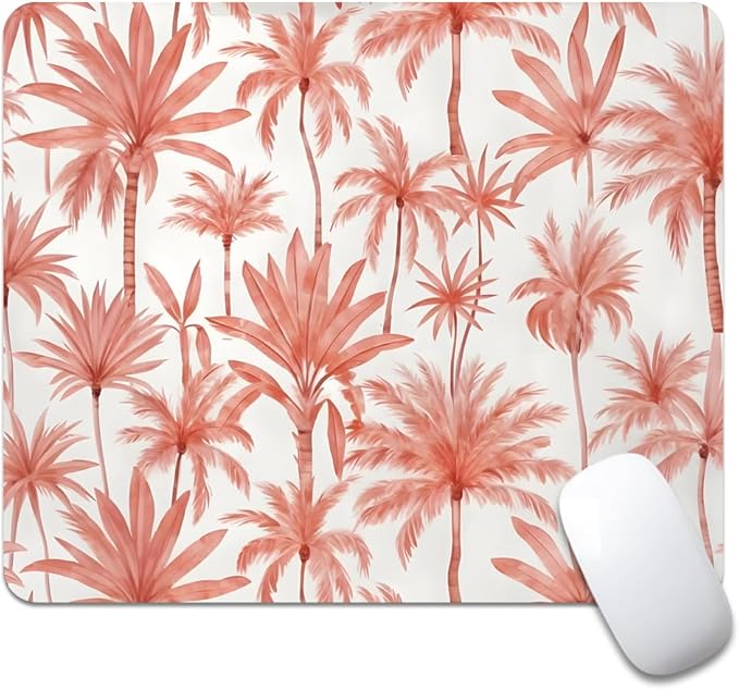Perfect Paradise Tropical Palm Tree Floral Square Mouse pad, Texture, Waterproof, Anti Slip Rubber Base, Computer Mouse pad