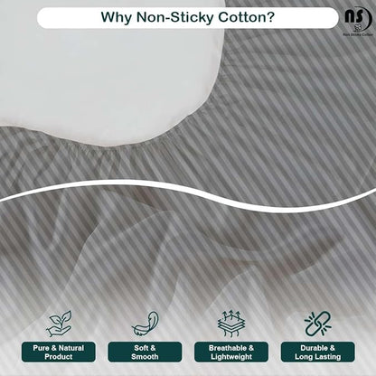 NON Sticky cotton Full Size Sleeper Sofa Sheets, 4 Piece Egyptian Cotton Bed Sheet Set for Sofa Bed, 6" Deep Pocket Fitted Sheet for Pull Out Couch Mattress, 54" x 75", Light Grey Stripe