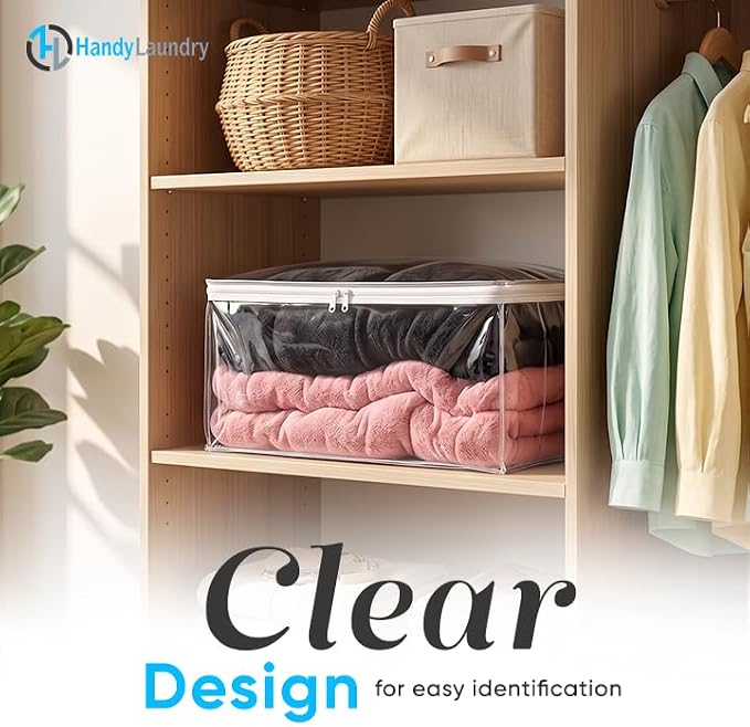 Handy Laundry Comforter Storage Bag – Large 90L Clear Zippered Organizer - Image 4