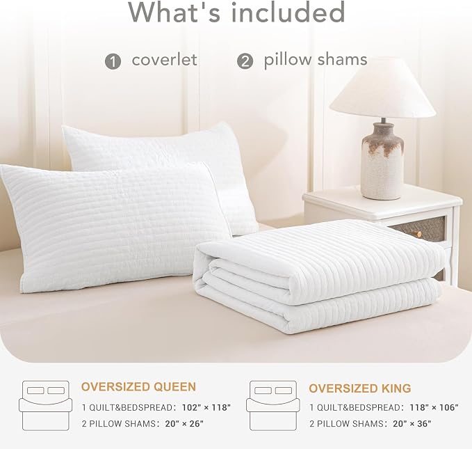 Lady Ann Oversized Queen Quilt 102x118, Lightweight & Soft Farmhouse Coverlet - Image 7