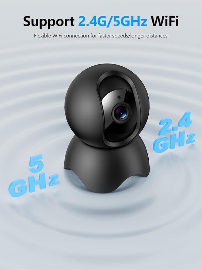 YYSY 2K 2.4G&5G Indoor Security Camera, 2 Packs Pet/Dog/Baby Security Camera with Phone App, 360° Pan-Tilt WiFi Cameras for Home Security, 2-Way Audio, Night Vision, Auto-Tracking, Privacy Mode