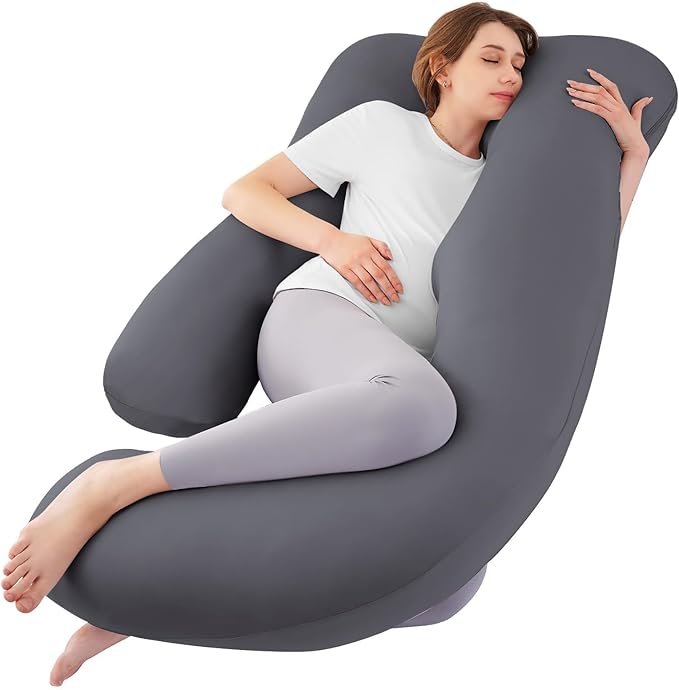 Cooling Pregnancy Pillows for Sleeping, Dark Grey | Sasttie Maternity Pillow by SASTTIE