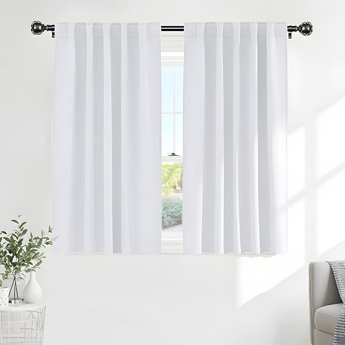 PONY DANCE 60% Light Blocking Curtains 48 inch Long by PONYDANCE