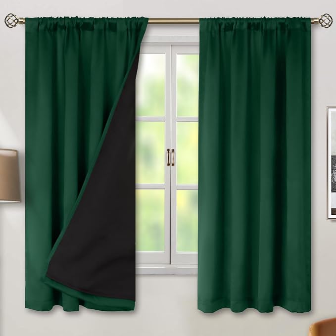 BGment 100% Thermal Insulated Blackout Curtains 63 Inches Long - Image 2