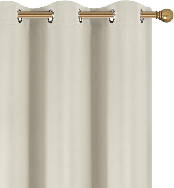 Diraysid Light Beige Grommet Blackout Curtains - Image 7