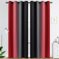COSVIYA Grommet Room Darkening Ombre Red and Black Curtains W52xL90 inch | Red by COSVIYA
