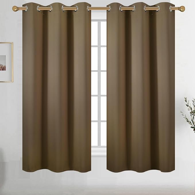 Diraysid Brown Grommet Blackout Curtains by Diraysid%2C+refresh+your+life