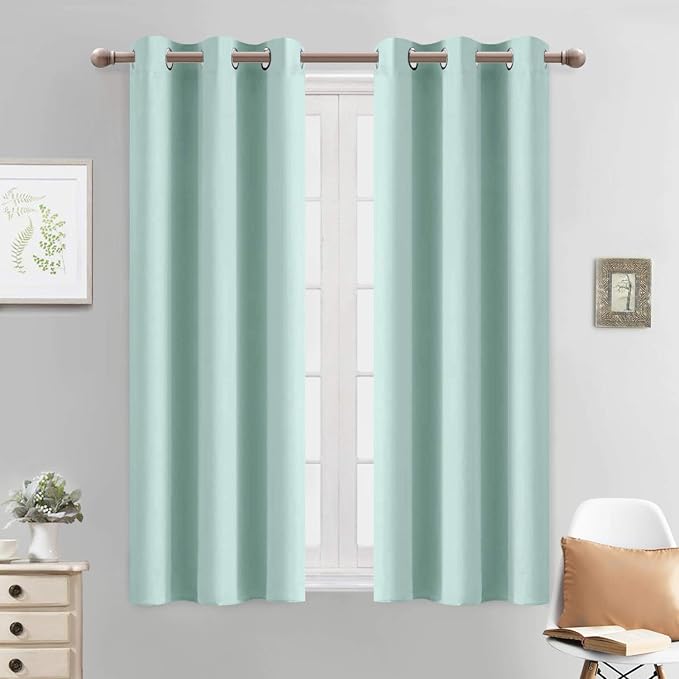 Yakamok Blackout Curtains 38x54 inch Aqua Thermal Drapes-Bedroom | 2 panels by Yakamok