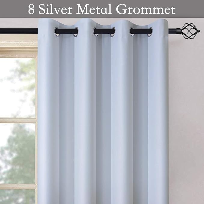 SimpleHome Ombre Gradient Grey White to Gray Curtains - Image 4