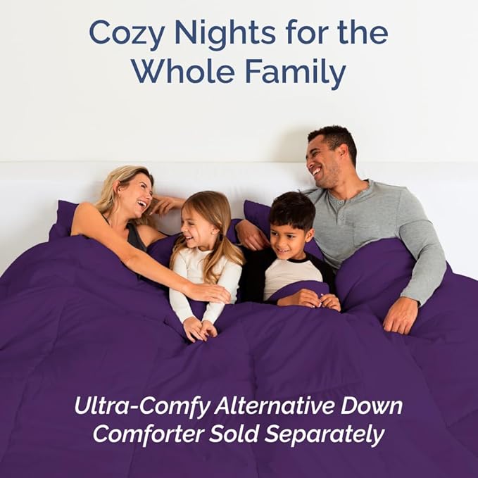 Full XL Bed Sheet Set - 4 Piece Extra Long Extended Full XL Sheets - Soft, Breathable & Cooling - Fits 8" to 16" Mattress w/ Deep Pockets - 54" x 80" - Easy-Fit, Wrinkle and Fade Resistant - Purple