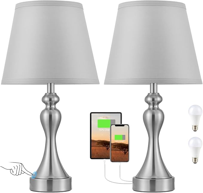 Touch Lamps for Nightstand, 3 Way Dimmable Bedside Lamps - Image 9