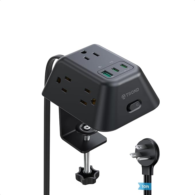 TROND Desk Clamp Power Strip, Surge Protector by TRONDOfficial