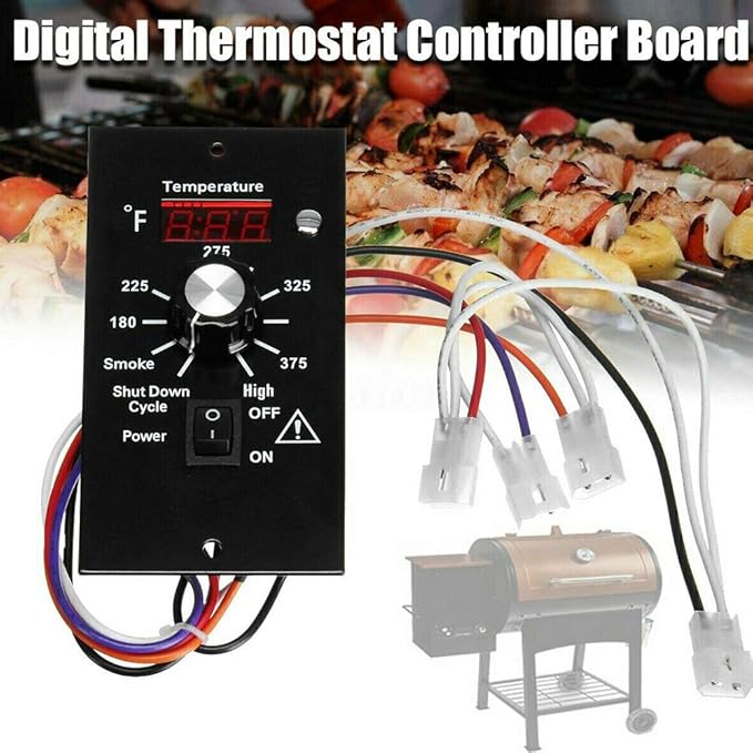 Digital Thermostat Controller, LED Display Temperature Control Panel Barbecue Grill Replacement Part, Replacement Thermostat Kit Parts Digital Pro Controller for All Traeger