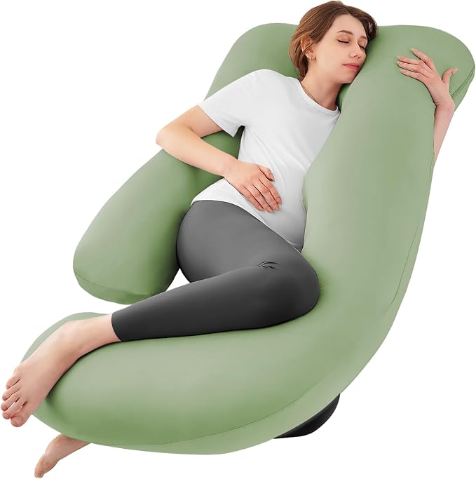 Cooling Pregnancy Pillows for Sleeping, Down Alternative, Removable Cover by SASTTIE