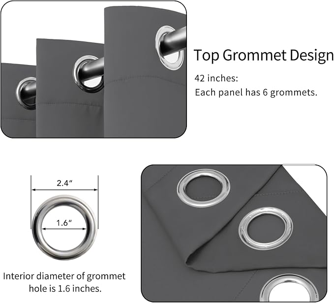 Easy-Going Blackout Curtains for Bedroom, Solid Thermal Insulated Grommet and - Image 4