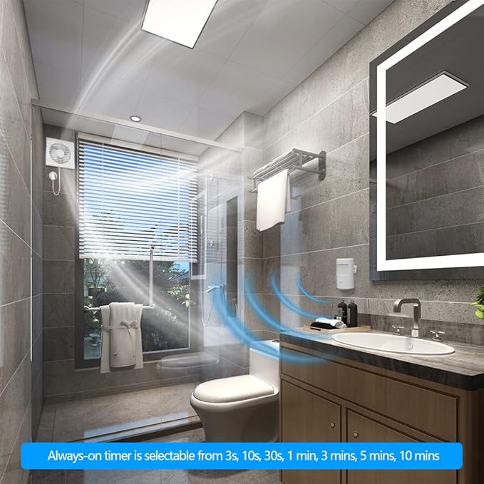 Souphran Plug-in Wireless Motion Activated Light Control, No Wiring, Adjustable Detection Range, Always-on Timer and Light Sensor, Motion Detector and Plug Set, 2 Pack