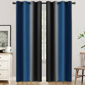 SimpleHome Ombre Blue and Black Room Darkening Curtains 84 inches Length | by SimpleHome