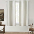 QJmydeco Beige White 54 Inch Curtains Sunblock Curtains by QJMYDECO