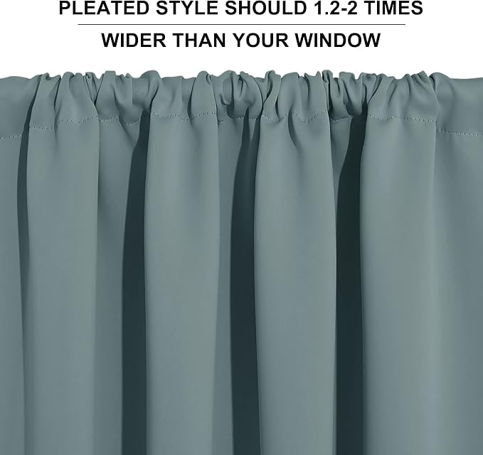 RYB HOME Cafe Blackout Curtains 24 inch Length - Image 4
