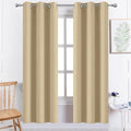 Yakamok Blackout Curtains 38x72 inch Beige Thermal Drapes-Bedroom | 2 panels by Yakamok