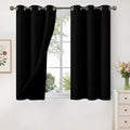YoungsTex Short 100% Blackout Curtains 40 Inches Long, Thermal Insulated Black by YoungsTex