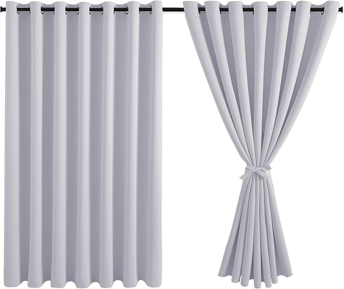 DWCN Greyish White Window Curtains – Thermal Insulated Energy Saving Drapes - Image 7