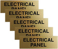 All Quality Basic Electrical Panel Sign - Fire Regulation Safety Compliance Sign - Brushed Gold - Small (5 Pack)