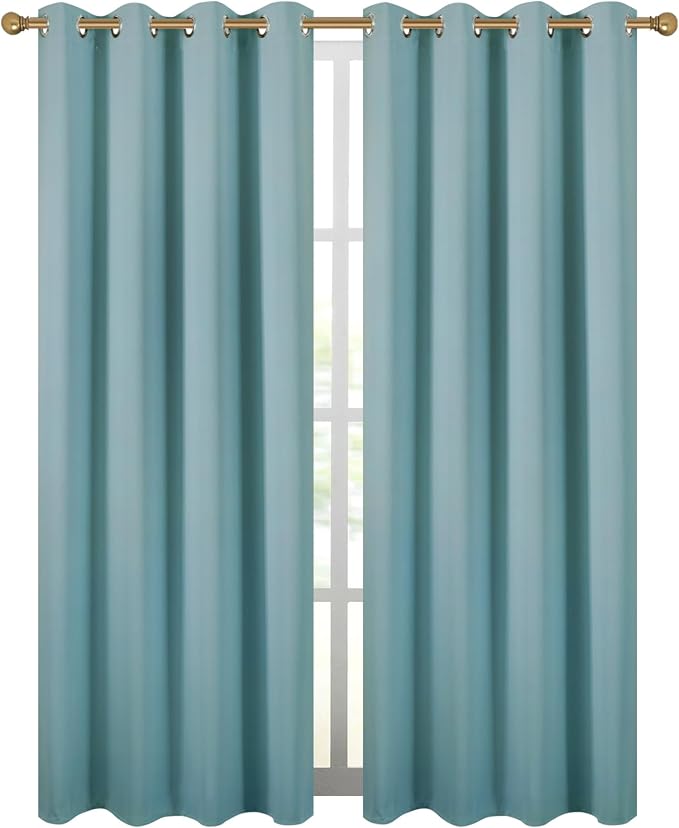 Diraysid Stone Blue Grommet Blackout Curtains - Image 2