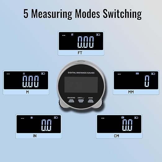 Digital Measuring Wheel USB Rechargeable 652.8ft/199m High Precision Measurement with LCD Display Portable Smart Distance Measurer for Flat Curved Diameter Irregular Surfaces