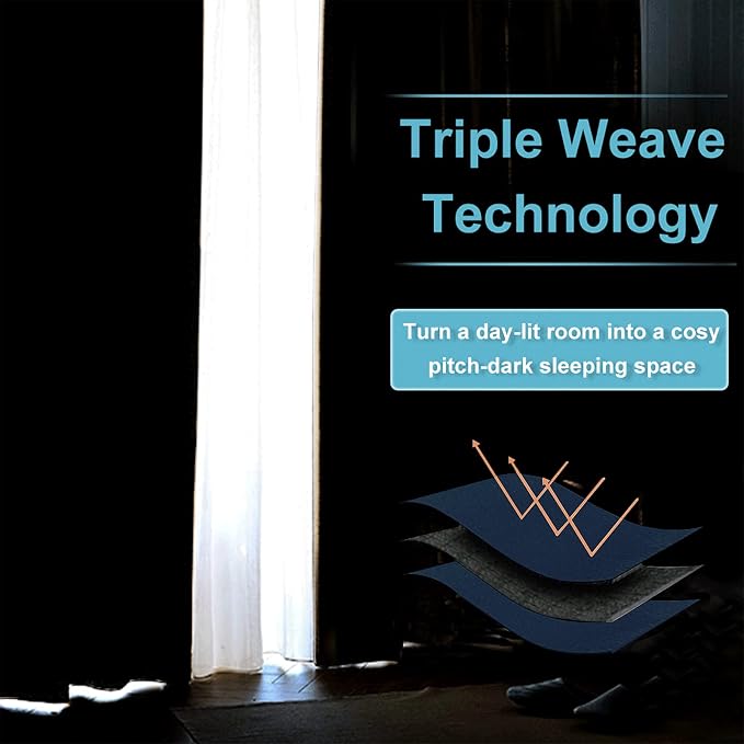 RYB HOME Room Partition Curtains Privacy Blackout Drapes Energy Efficient | - Image 6