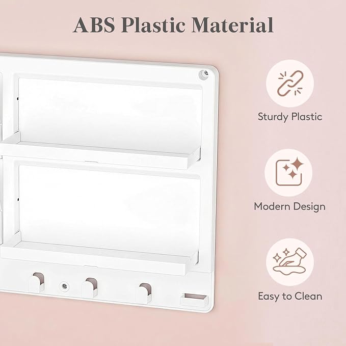 Lifewit Plastic Bedside Wall Shelf, Adhesive Floating Shelves Dorm Decor | - Image 3