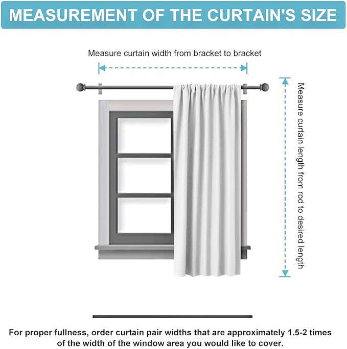 RYB HOME 54 inch Curtains for Living Room Bedroom, Rod Pocket | Thermal - Image 7