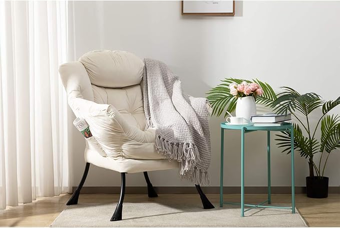 HollyHOME Lazy Chair with Armrest and Side Pocket, Comfy Accent Lounge Chair - Image 9
