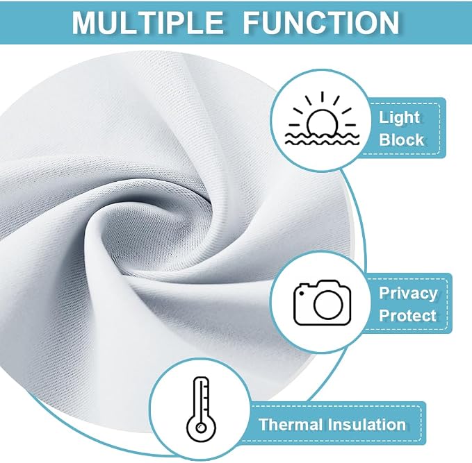 RYB HOME French Door Curtains 84 inch Long, Privacy Blackout Window Blinds | - Image 7