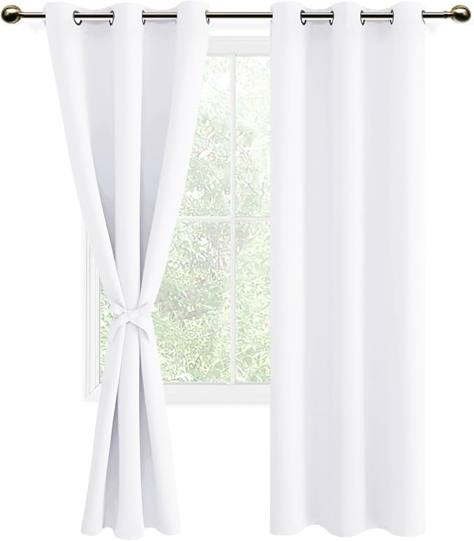 DWCN White Room Darkening Curtains 84 inch Long - Image 2