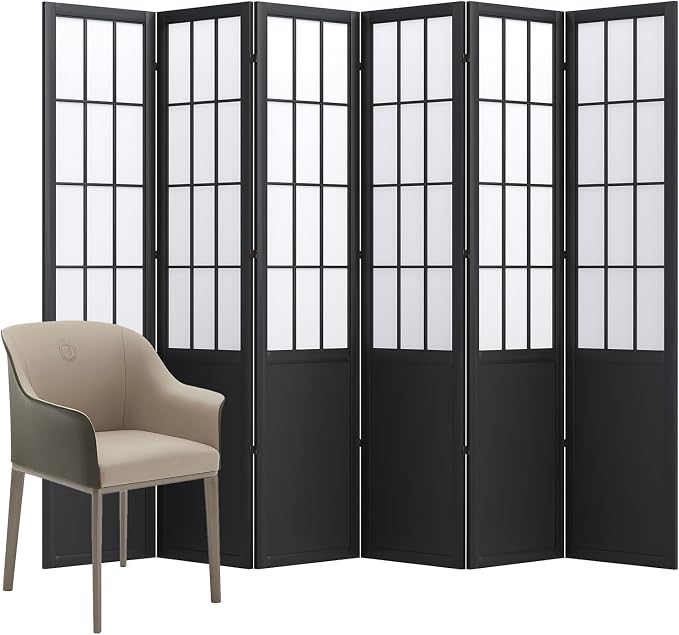 Room Divider, 66.9Inch Tall Japanese Shoji Style Folding Wood Screen by Svimi